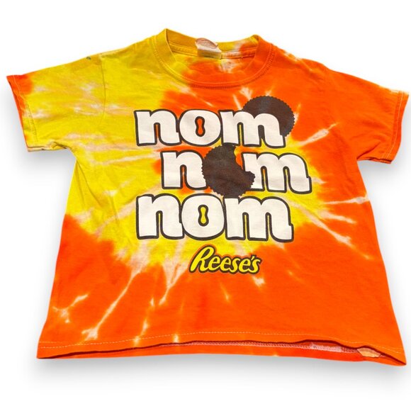 Hershey's Reese's peanut butter cup Nom Nom Nom tie dye t-shirt kid's youth XS - Picture 2 of 8
